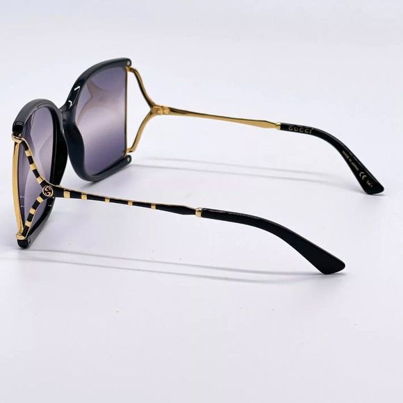 Sale! New Gucci Women\'s 60mm Black and Gold Sunglasses! main image 9